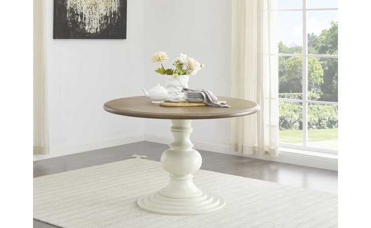 Shatayne ROUND DRM PEDESTAL TABLE BASE ASHLEY Two-tone D706-50B