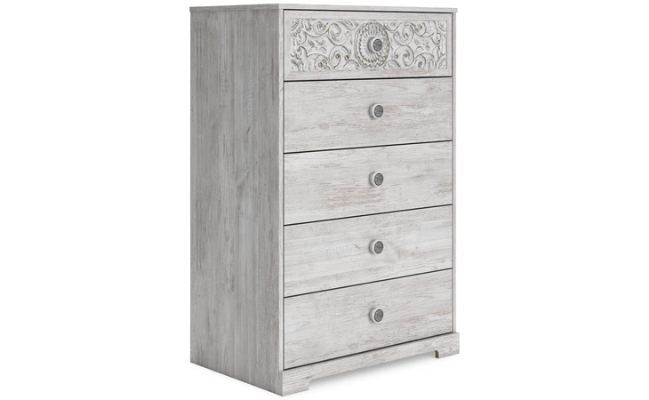 Paxberry FIVE DRAWER CHEST ASHLEY Whitewash EB1811-245