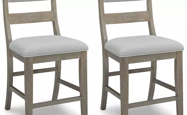 Moreshire UPHOLSTERED BARSTOOL (2/CN) ASHLEY FURNITURE Bisque D799-124