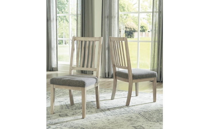 Hennington DINING UPH SIDE CHAIR (2/CN) ASHLEY Bisque D756-01
