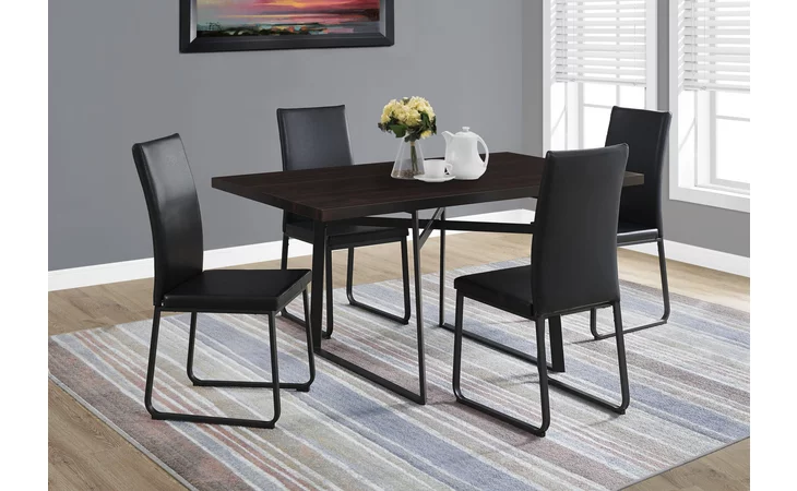 I1105 DINING TABLE - 36 X 60  - ESPRESSO - BLACK METAL MONARCH SPECIALTIES  I1105