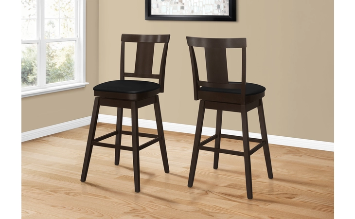 I1230 BARSTOOL - 2PCS - 44 H - ESPRESSO - SWIVEL BAR HEIGHT MONARCH SPECIALTIES  I1230