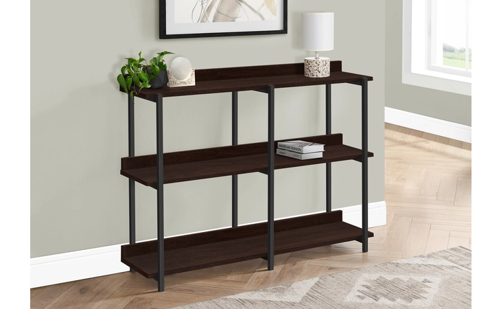 I2215 ACCENT TABLE - 48 L - ESPRESSO - BLACK METAL HALL CONSOLE MONARCH SPECIALTIES  I2215