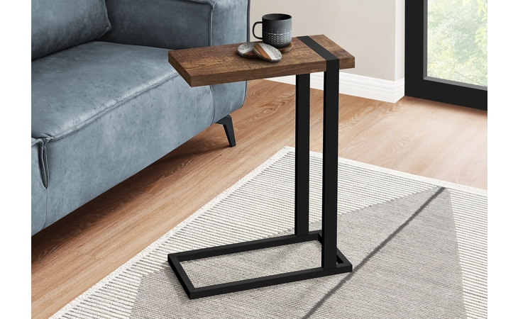 I2853 ACCENT TABLE - BROWN RECLAIMED WOOD-LOOK / BLACK METAL MONARCH SPECIALTIES  I2853