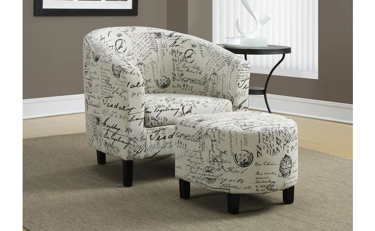 I8058 ACCENT CHAIR - 2PCS SET / VINTAGE FRENCH FABRIC MONARCH SPECIALTIES  I8058
