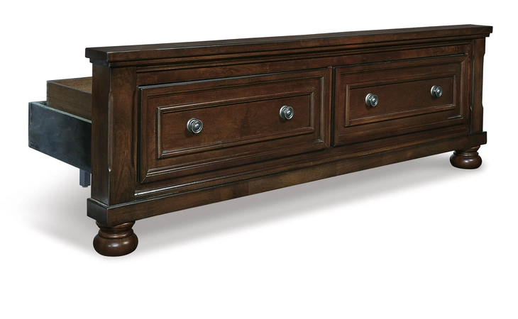 Porter QUEEN STORAGE FOOTBOARD ASHLEY Rustic Brown B697-74