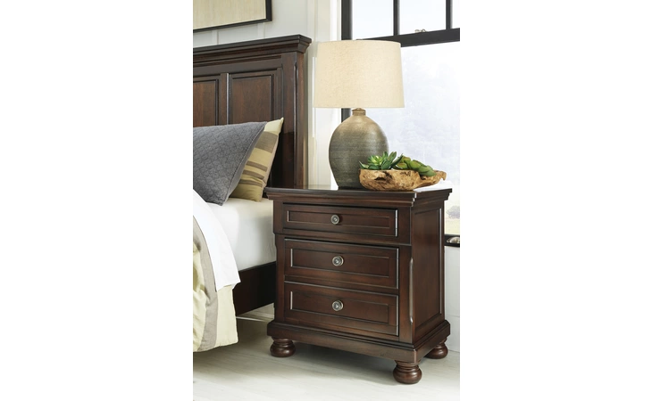 Porter TWO DRAWER NIGHT STAND ASHLEY Rustic Brown B697-92