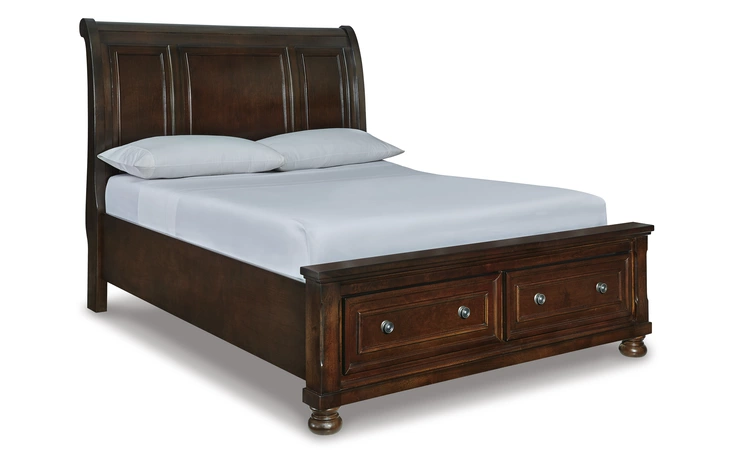 Porter QUEEN SLEIGH RAILS ASHLEY Rustic Brown B697-98