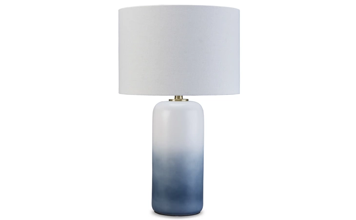 Lemrich CERAMIC TABLE LAMP (1/CN) ASHLEY White/Teal L123874