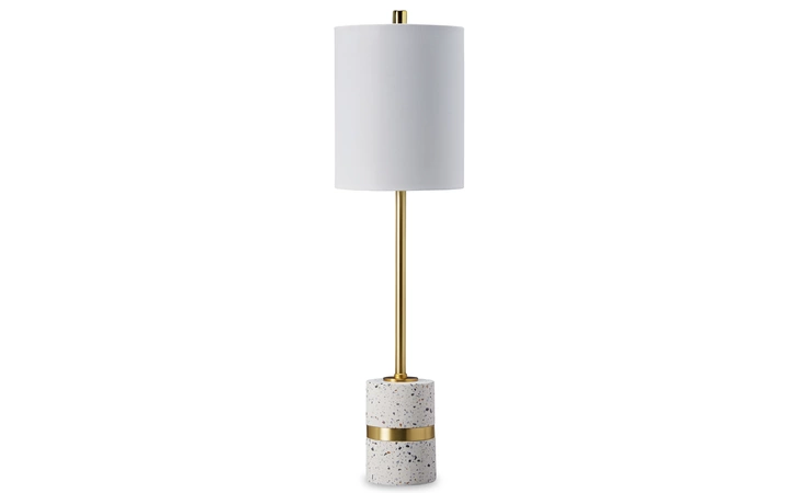 Maywick METAL TABLE LAMP (1/CN) ASHLEY White/Brass Finish L235674