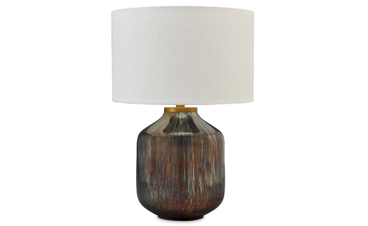 Jadstow GLASS TABLE LAMP (1/CN) ASHLEY Black/Silver Finish L430804