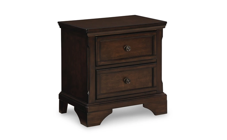 Brookbauer TWO DRAWER NIGHT STAND ASHLEY Rustic Brown B767-92
