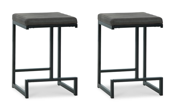 Strumford UPHOLSTERED BARSTOOL (2/CN) ASHLEY Black D109-124