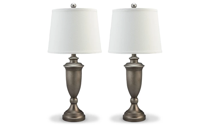 Doraley METAL TABLE LAMP (2/CN) ASHLEY Antique Silver Finish L204414