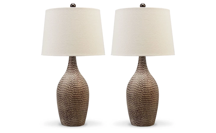 Laelman POLY TABLE LAMP (2/CN) ASHLEY Brown/Gray L243304