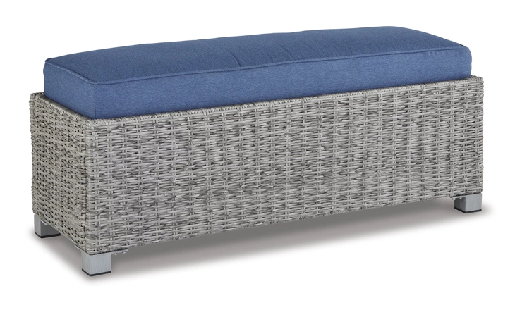 Naples Beach BENCH WITH CUSHION ASHLEY Light Gray P439-600