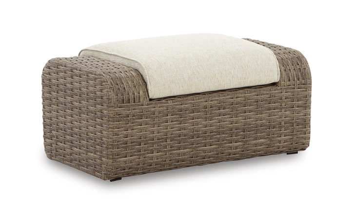 Sandy Bloom OTTOMAN WITH CUSHION ASHLEY Beige P507-814