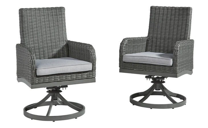 Elite Park SWIVEL CHAIR W/CUSHION (2/CN) ASHLEY Gray P518-602A