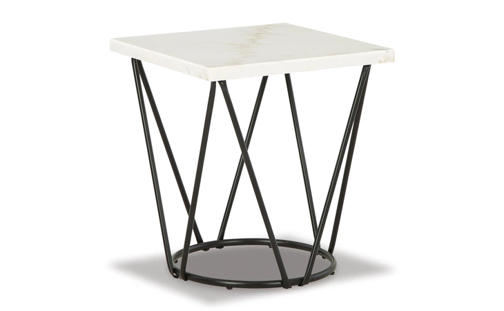 Vancent SQUARE END TABLE ASHLEY White/Black T630-2