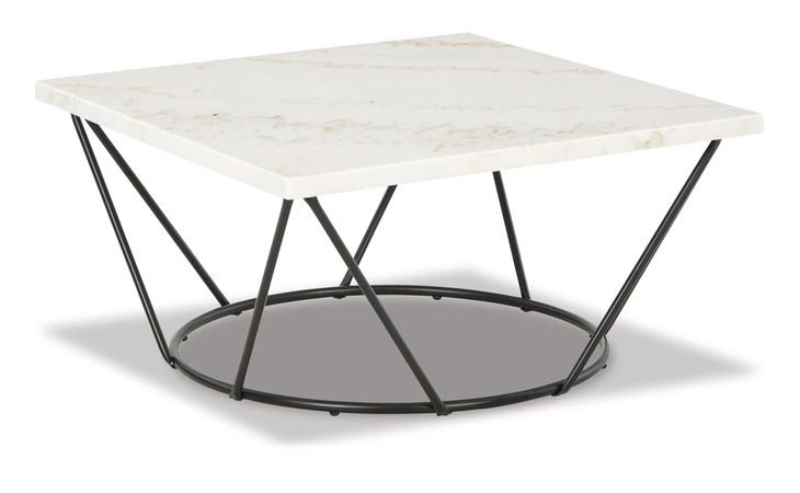 Vancent SQUARE COFFEE TABLE ASHLEY White/Black T630-8
