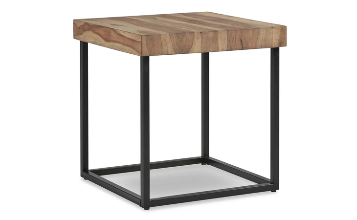 Bellwick SQUARE END TABLE ASHLEY FURNITURE Natural/Black T777-2