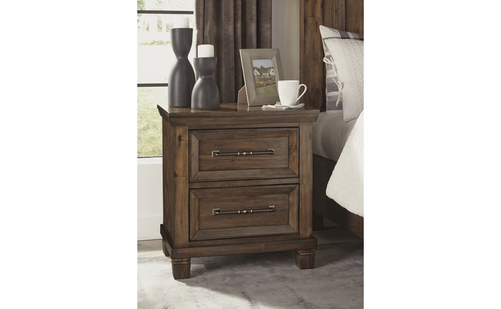 Royard TWO DRAWER NIGHT STAND ASHLEY Warm Brown B765-92