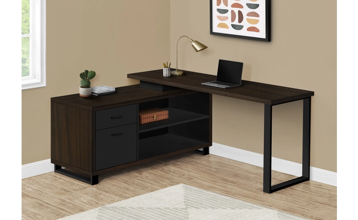 I7710 COMPUTER DESK - 72 L ESPRESSO - BLACK EXECUTIVE CORNER MONARCH SPECIALTIES  I7710