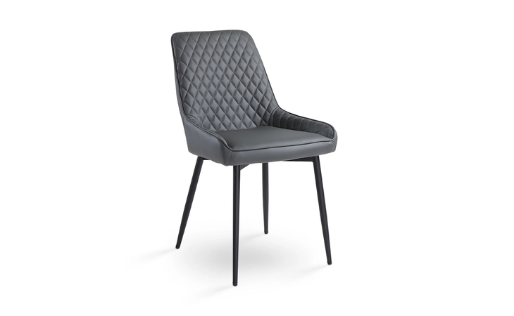 102776 EMILY DINING CHAIR GY-DC-1912BK GREY PU BLACK LEGS  GY-1913 XCELLA  102776