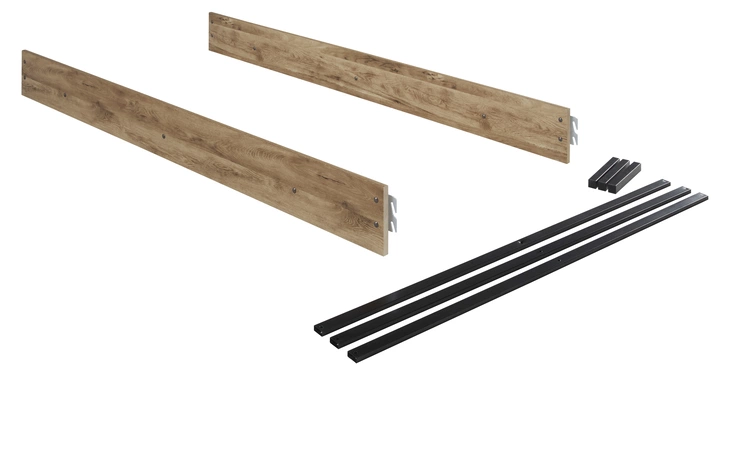 Hyanna TWIN/FULL PLATFORM RAILS ASHLEY Tan Brown B1050-89