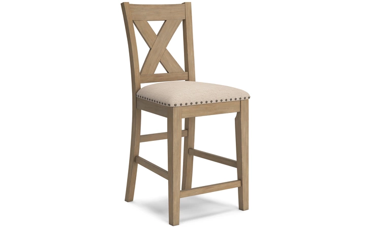 Sanbriar UPHOLSTERED BARSTOOL (2/CN) ASHLEY Light Brown D393-124