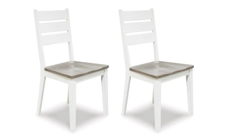 Nollicott DINING ROOM SIDE CHAIR (2/CN) ASHLEY Whitewash/Light Gray D597-01