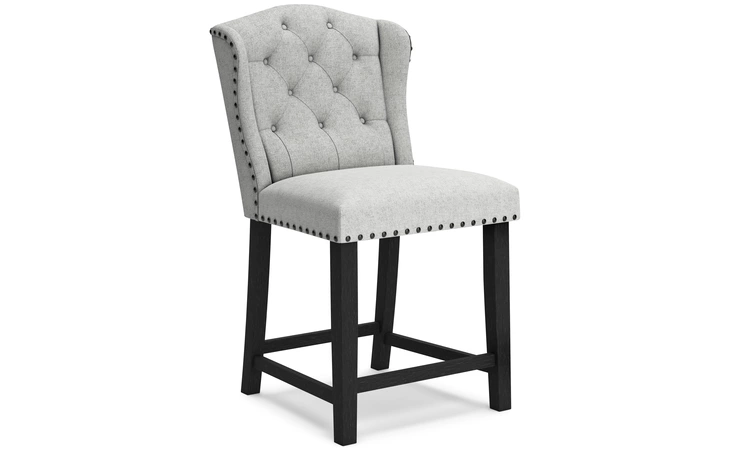 Jeanette UPHOLSTERED BARSTOOL (2/CN) ASHLEY FURNITURE Black D702-124