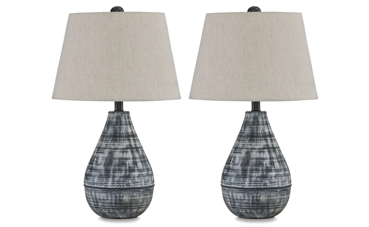 Erivell METAL TABLE LAMP (2/CN) ASHLEY Taupe/Black L204494