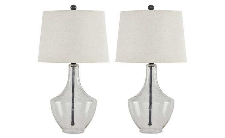 Gregsby GLASS TABLE LAMP (2/CN) ASHLEY Clear/Black L431574