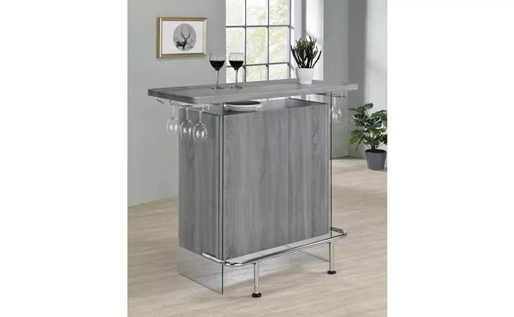 182631  RECTANGULAR BAR UNIT WITH FOOTREST AND GLASS SIDE PANELS