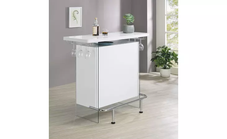 182632 RECTANGULAR BAR UNIT WITH FOOTREST AND GLASS SIDE PANELS COASTER  182632