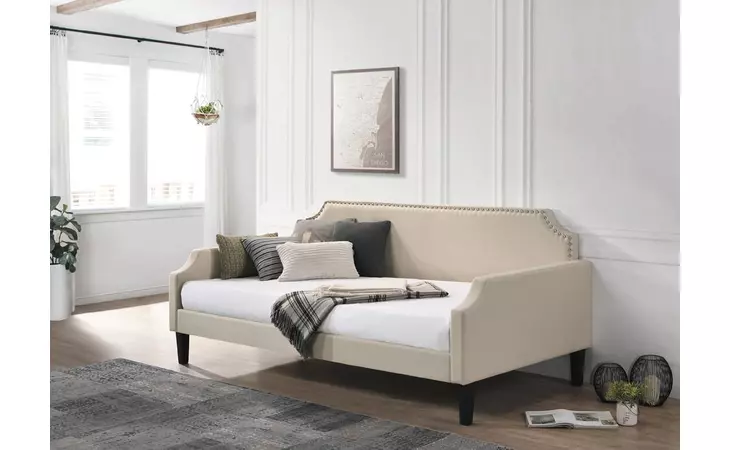 300635 OLIVIA UPHOLSTERED TWIN DAYBED WITH NAILHEAD TRIM COASTER  300635