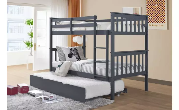 TTDG  TWIN TWIN BUNK BED DARK GRAY