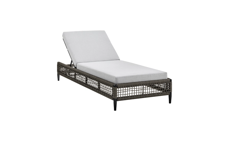 LCAFLOBL  ALEGRIA OUTDOOR PATIO ADJUSTABLE CHAISE LOUNGE CHAIR IN ALUMINUM WITH GRAY ROPE AND CUSHIONS