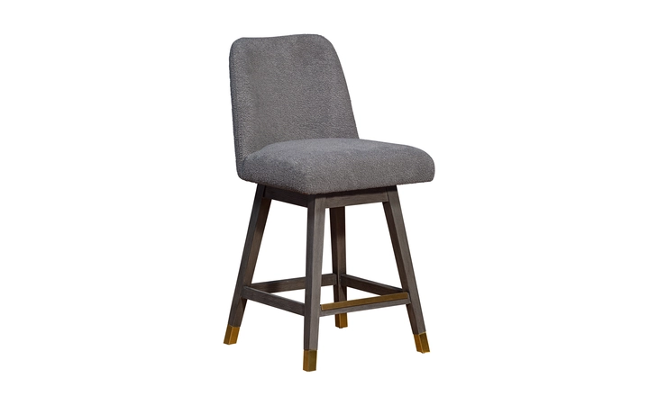 LCAABADGRY26 AMELIA SWIVEL COUNTER STOOL IN GRAY OAK WOOD FINISH WITH GRAY BOUCLE FABRIC ARMEN LIVING  LCAABADGRY26