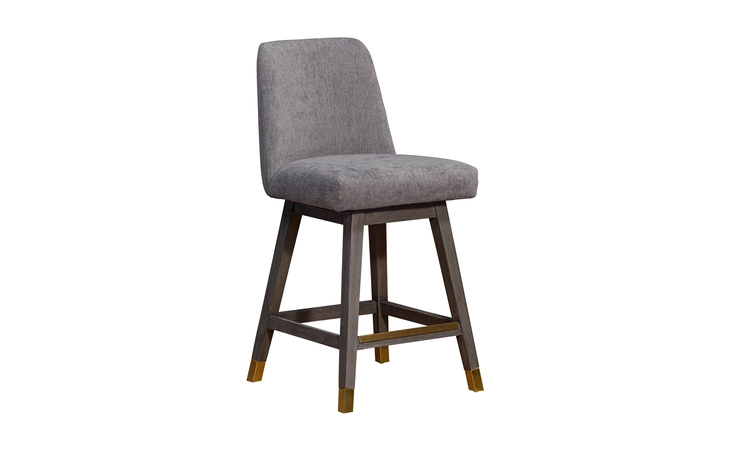 LCAABAGRYMO26  AMELIA SWIVEL COUNTER STOOL IN GRAY OAK WOOD FINISH WITH MOCHA FABRIC