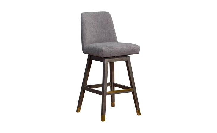 LCAABAGRYMO30 AMELIA SWIVEL BAR STOOL IN GRAY OAK WOOD FINISH WITH MOCHA FABRIC ARMEN LIVING  LCAABAGRYMO30
