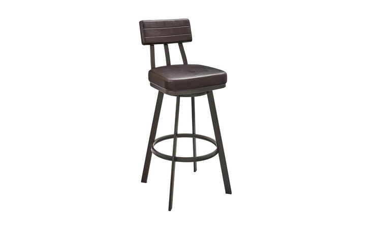 LCBEBAJVCHO26  BENJAMIN SWIVEL COUNTER STOOL IN BROWN METAL WITH BROWN FAUX LEATHER