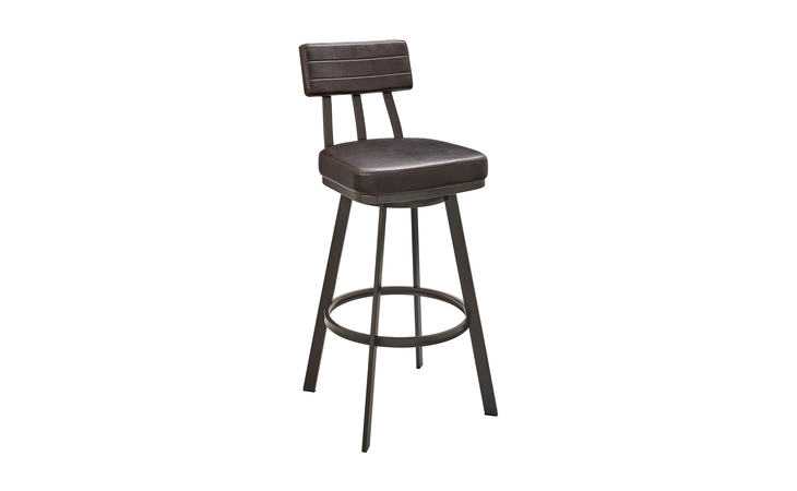LCBEBAJVCHO26 BENJAMIN SWIVEL COUNTER STOOL IN BROWN METAL WITH BROWN FAUX LEATHER ARMEN LIVING  LCBEBAJVCHO26