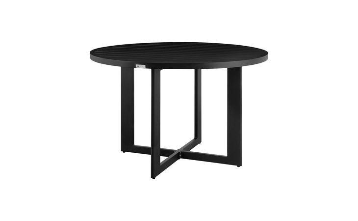 LCCCDIRDBL CAYMAN OUTDOOR PATIO ROUND DINING TABLE IN ALUMINUM ARMEN LIVING  LCCCDIRDBL
