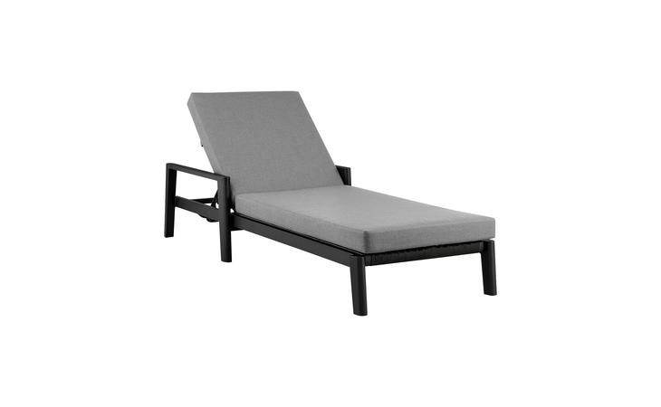 LCCCLOBL  CAYMAN OUTDOOR PATIO ADJUSTABLE CHAISE LOUNGE CHAIR IN ALUMINUM WITH GRAY CUSHIONS