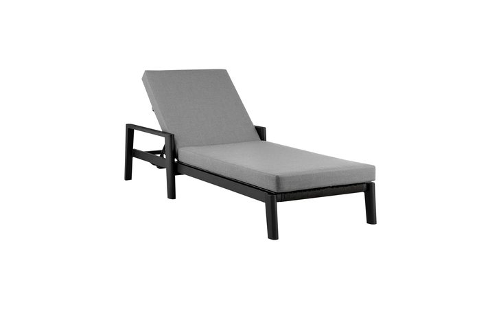 LCCCLOBL CAYMAN OUTDOOR PATIO ADJUSTABLE CHAISE LOUNGE CHAIR IN ALUMINUM WITH GRAY CUSHIONS ARMEN LIVING  LCCCLOBL