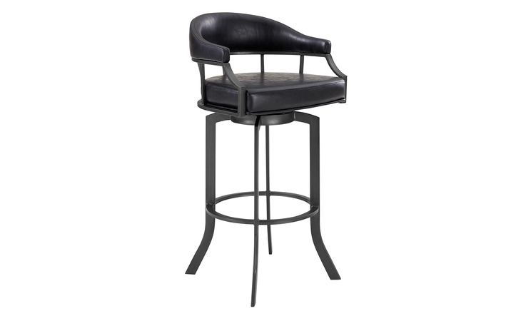 LCEDBAMFVB30 EDY SWIVEL 30 MINERAL FINISH AND BLACK FAUX LEATHER BAR STOOL ARMEN LIVING  LCEDBAMFVB30