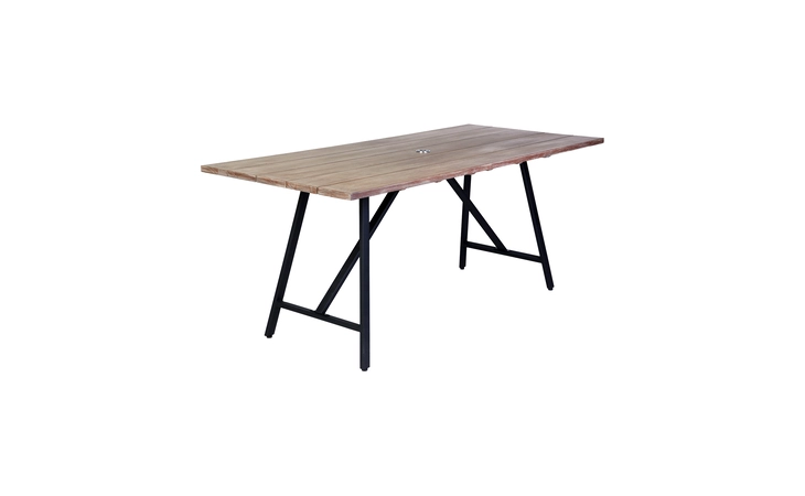 LCFRDIWDLT FRINTON OUTDOOR PATIO LIGHT EUCALYPTUS WOOD AND METAL RECTANGLE DINING TABLE ARMEN LIVING  LCFRDIWDLT