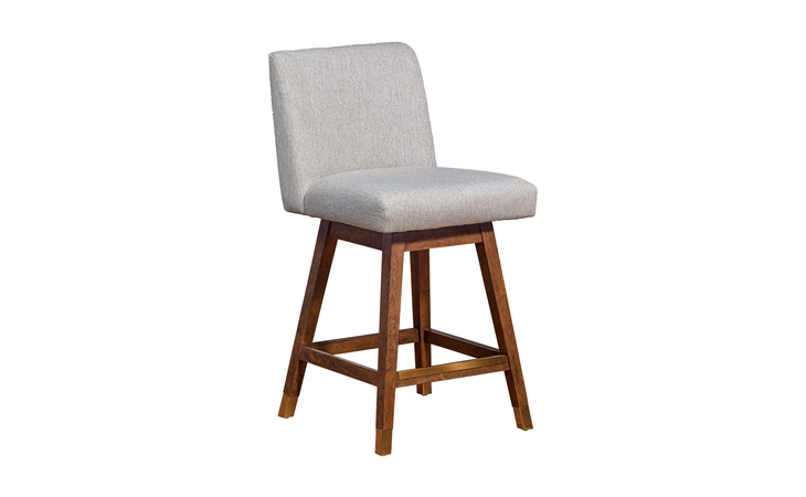 LCIABABRNTP26  ISABELLA SWIVEL COUNTER STOOL IN BROWN OAK WOOD FINISH WITH TAUPE FABRIC